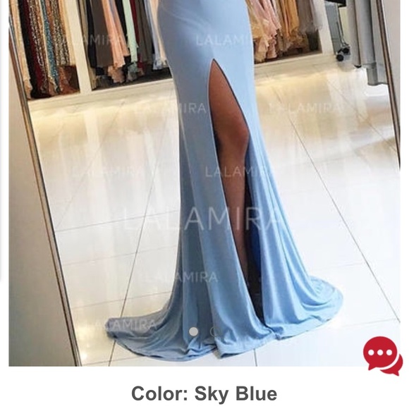 Sky Blue long Prom dress - Picture 3 of 3
